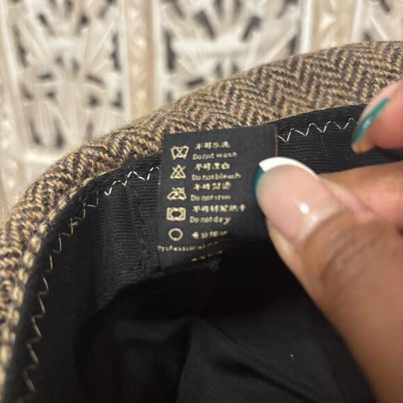 Unisex Brown & Tan Newsboy Hat Walking Gatsby Cap 100% Pure Wool Donegal Tweed - Picture 9 of 9